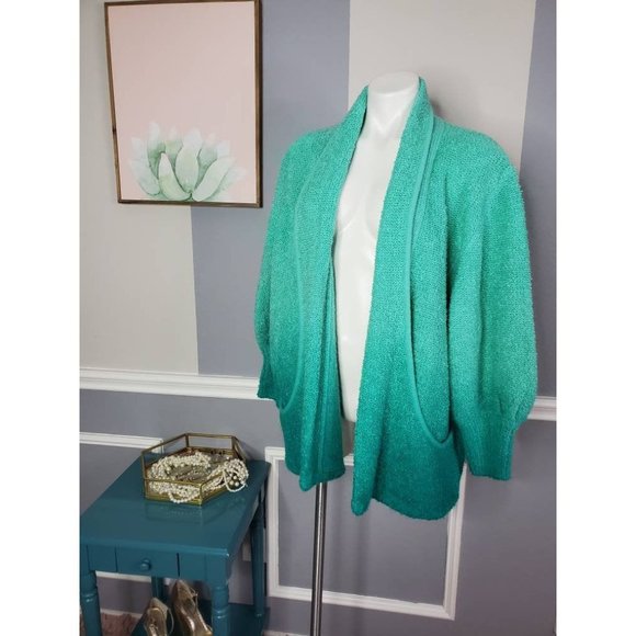 Women Knit Cardigan, 80s Cardigan - Picture 7 of 8
